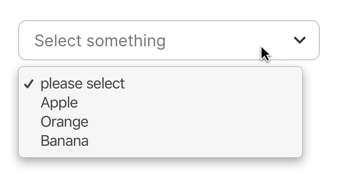 Dropdown Menu Select input